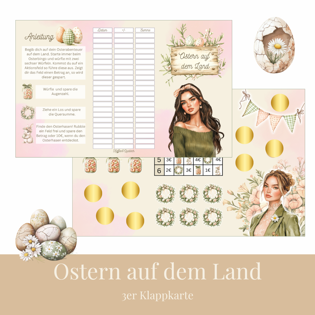 Klappkarte Ostern auf dem Land