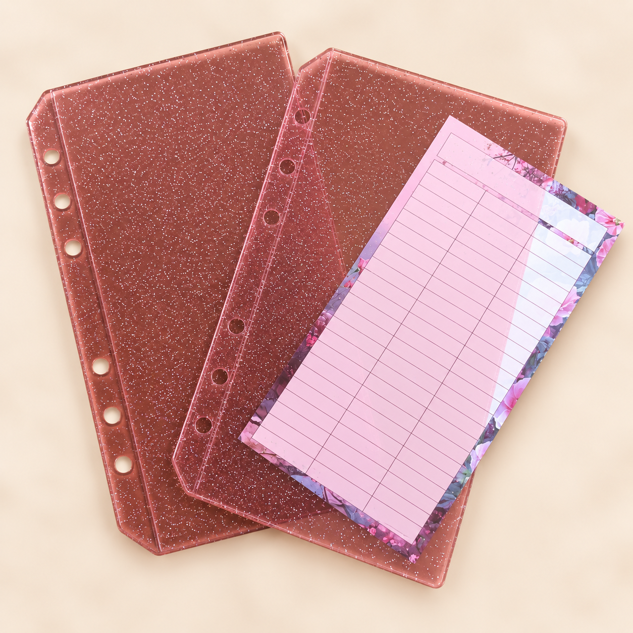 A6 Glitzerhüllen Pink ohne Zipper